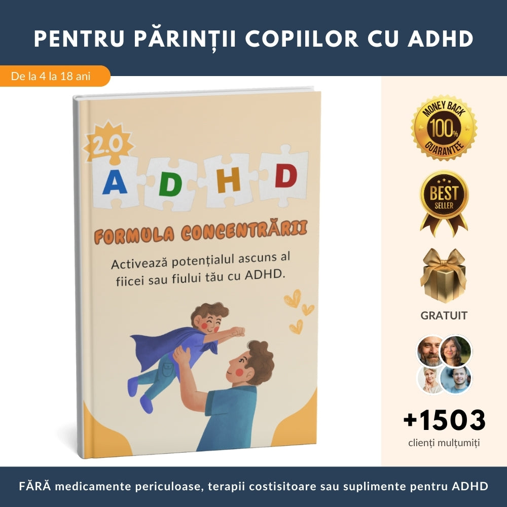 Cel mai bine vândut ghid pentru părinți dezvăluie o ABORDARE REVOLUȚIONARĂ care îi ajută pe copiii cu ADHD să fie mai liniștiți și mai concentrați + 6 BONUSURI