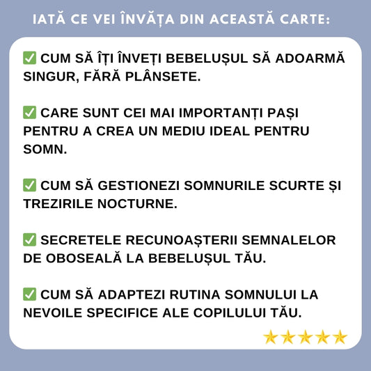 Descoperă SECRETUL REVOLUȚIONAR al nopților liniștite cu Metoda Adormirii: Ghid pas cu pas pentru transformarea somnului bebelușului tău + BONUS